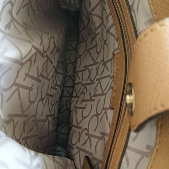 Calvin Klein beige & Brown Satchel Shoulder Bag - Picture 8 of 11